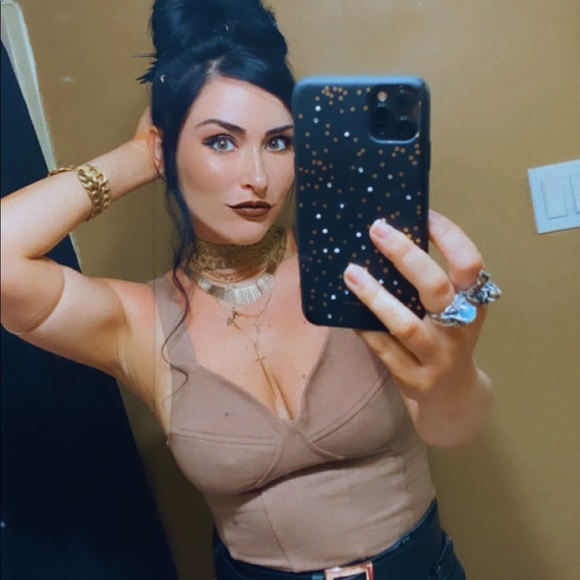NWT ASOS Tan Crop Corset Bustier Top Hook Eye
